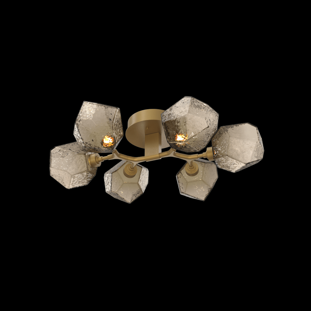 Gem 6-Light Flush Mount-Gilded Brass