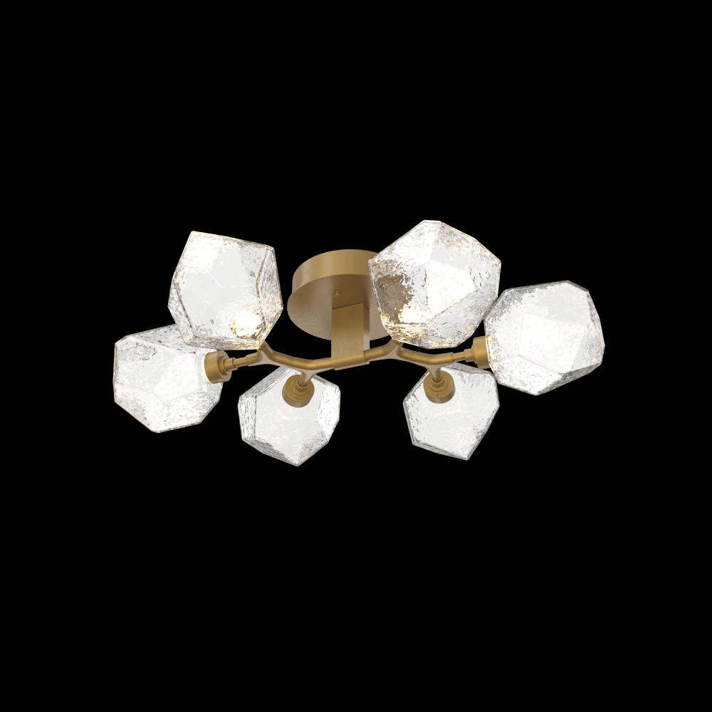 Gem 6-Light Flush Mount-Gilded Brass