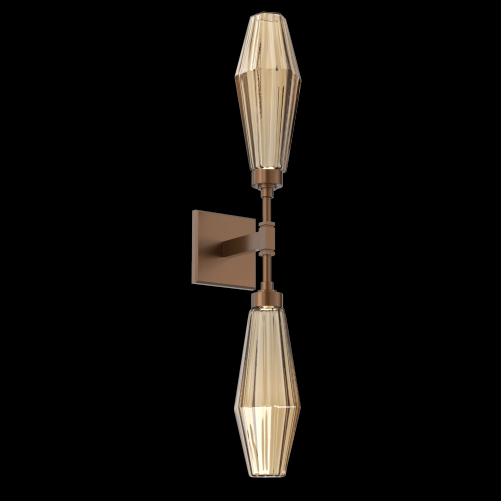 Aalto Double Sconce-Burnished Bronze-Optic Rib Blown Glass