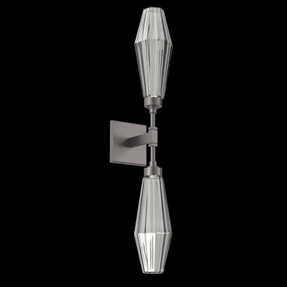 Aalto Double Sconce-Graphite-Optic Rib Blown Glass