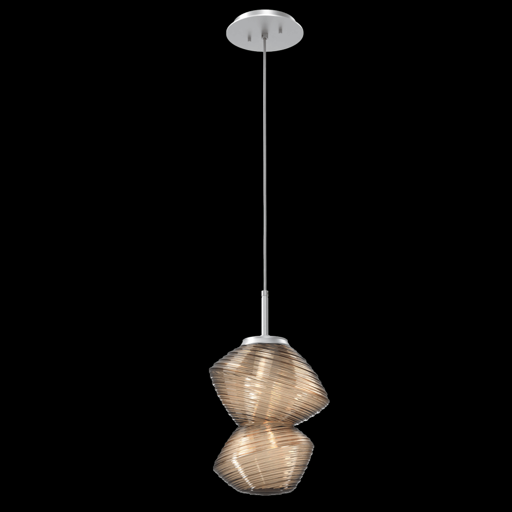 Mesa Pendant-Classic Silver-Bronze Blown Glass