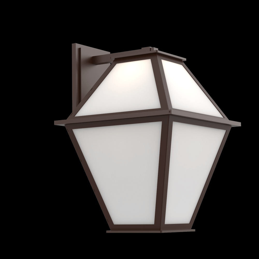 Terrace Frosted Lantern-Statuary Bronze-Frosted Seeded Glass