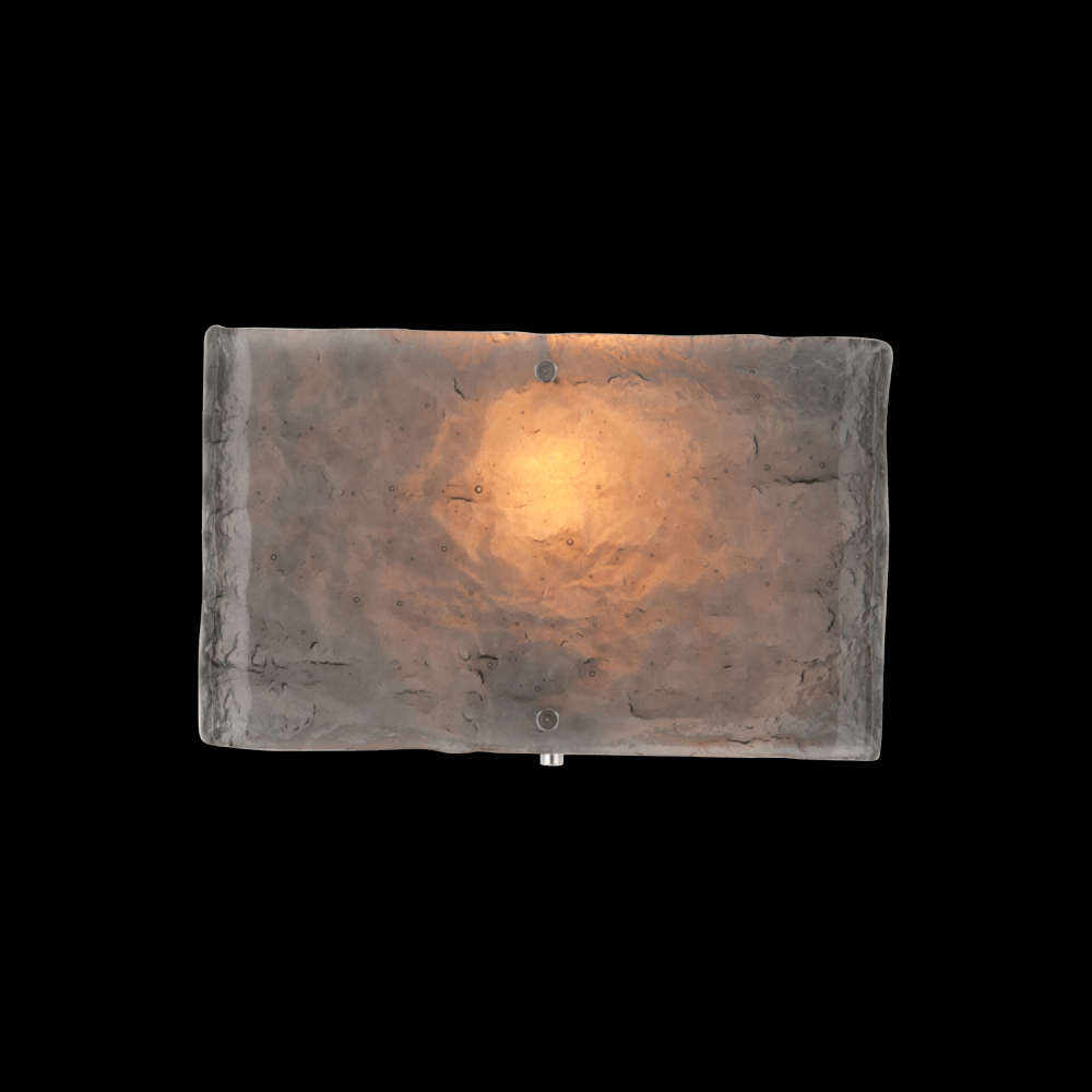 Textured Glass Square Cover Sconce-Flat Bronze-Smoke Granite Glass-E26