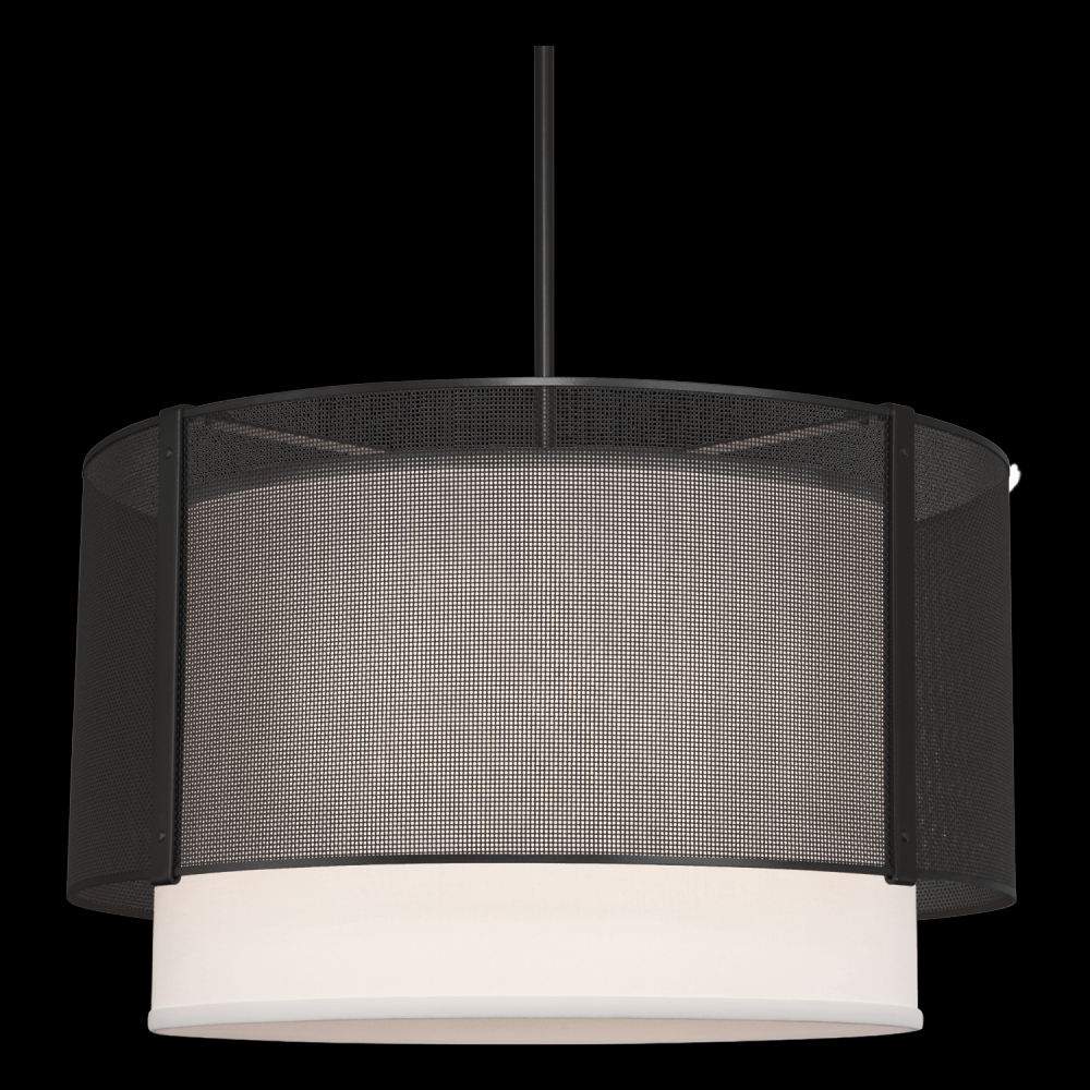 Uptown Mesh Drum with Linen Shade-30-Matte Black