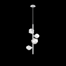 Hammerton CHB0039-T4-CS-C-001-L3 - Gem 4pc Twisted Vine-Classic Silver-Clear Blown Glass-Threaded Rod Suspension-LED 3000K