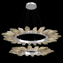 Hammerton CHB0050-2T-BS-CB-CA1-L1 - Rock Crystal Radial Ring Two Tier - 42/56-Metallic Beige Silver