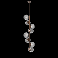 Hammerton CHB0086-T8-BB-FS-001-L1 - Luna 8pc Twisted Vine-Burnished Bronze-Floret Inner - Smoke Outer-Threaded Rod Suspension-LED 2700K