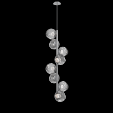 Hammerton CHB0086-T8-CS-FS-001-L3 - Luna 8pc Twisted Vine-Classic Silver-Floret Inner - Smoke Outer-Threaded Rod Suspension-LED 3000K