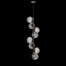 Hammerton CHB0086-T8-FB-FS-001-L3 - Luna 8pc Twisted Vine-Flat Bronze-Floret Inner - Smoke Outer-Threaded Rod Suspension-LED 3000K