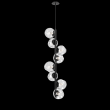 Hammerton CHB0086-T8-MB-GC-001-L1 - Luna 8pc Twisted Vine-Matte Black-Geo Inner - Clear Outer-Threaded Rod Suspension-LED 2700K