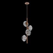 Hammerton CHB0089-T4-BB-S-001-L3 - Mesa 4pc Twisted Vine-Burnished Bronze-Smoke Blown Glass-Threaded Rod Suspension-LED 3000K