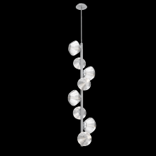 Hammerton CHB0089-T8-CS-C-001-L1 - Mesa 8pc Twisted Vine-Classic Silver-Clear Blown Glass-Threaded Rod Suspension-LED 2700K