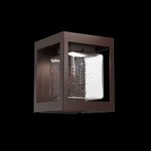 Hammerton ODB0076-01-SB-HC-L2 - Outdoor Square Box Sconce-Statuary Bronze-Blown Glass