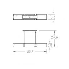 Hammerton PLB0044-56-GB-FG-001-L1 - Textured Glass Linear - 56-Inch (LED)