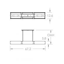 Hammerton PLB0044-67-GB-FR-001-L3 - Textured Glass Linear - 67-Inch (LED)