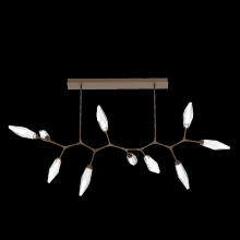 Hammerton PLB0050-BC-FB-CC-001-L3 - Rock Crystal 10pc Branch-Flat Bronze-Chilled Blown Glass