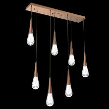 Hammerton PLB0078-07-BB-C-C01-L1 - Raindrop Linear 7 PC.-Burnished Bronze-Blown Glass