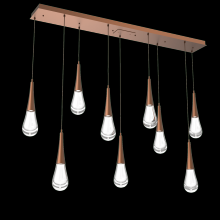 Hammerton PLB0078-09-BB-C-C01-L1 - Raindrop Linear 9 PC.-Burnished Bronze-Blown Glass