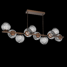 Hammerton PLB0086-T0-BB-FS-001-L1 - Luna 10pc Twisted Branch-Burnished Bronze-Floret Inner - Smoke Outer-Threaded Rod Suspension-LED