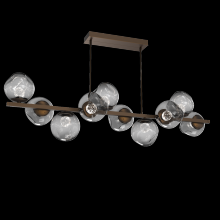 Hammerton PLB0086-T0-FB-FS-001-L3 - Luna 10pc Twisted Branch-Flat Bronze-Floret Inner - Smoke Outer-Threaded Rod Suspension-LED 3000K