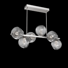 Hammerton PLB0086-T6-BS-GS-001-L1 - Luna 6pc Twisted Branch-Beige Silver-Geo Inner - Smoke Outer-Threaded Rod Suspension-LED 2700K