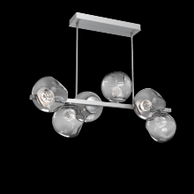 Hammerton PLB0086-T6-CS-FS-001-L3 - Luna 6pc Twisted Branch-Classic Silver-Floret Inner - Smoke Outer-Threaded Rod Suspension-LED 3000K