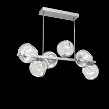 Hammerton PLB0086-T6-CS-GC-001-L3 - Luna 6pc Twisted Branch-Classic Silver-Geo Inner - Clear Outer-Threaded Rod Suspension-LED 3000K