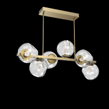 Hammerton PLB0086-T6-GB-GC-001-L3 - Luna 6pc Twisted Branch-Gilded Brass-Geo Inner - Clear Outer-Threaded Rod Suspension-LED 3000K