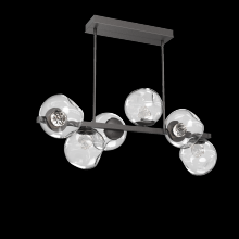 Hammerton PLB0086-T6-GP-FC-001-L1 - Luna 6pc Twisted Branch-Graphite-Floret Inner - Clear Outer-Threaded Rod Suspension-LED 2700K