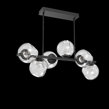 Hammerton PLB0086-T6-MB-FC-001-L1 - Luna 6pc Twisted Branch-Matte Black-Floret Inner - Clear Outer-Threaded Rod Suspension-LED 2700K