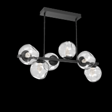 Hammerton PLB0086-T6-MB-GC-001-L3 - Luna 6pc Twisted Branch-Matte Black-Geo Inner - Clear Outer-Threaded Rod Suspension-LED 3000K