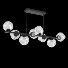 Hammerton PLB0086-T8-MB-FC-001-L1 - Luna 8pc Twisted Branch-Matte Black-Floret Inner - Clear Outer-Threaded Rod Suspension-LED 2700K