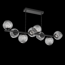 Hammerton PLB0086-T8-MB-FS-001-L3 - Luna 8pc Twisted Branch-Matte Black-Floret Inner - Smoke Outer-Threaded Rod Suspension-LED 3000K