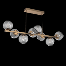 Hammerton PLB0086-T8-NB-GS-001-L1 - Luna 8pc Twisted Branch-Novel Brass-Geo Inner - Smoke Outer-Threaded Rod Suspension-LED 2700K