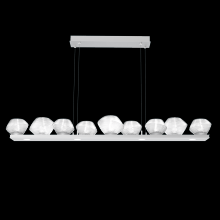 Hammerton PLB0089-0C-CS-C-CA1-L3 - Mesa 59" Linear Suspension-Classic Silver-Clear Blown Glass