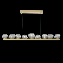 Hammerton PLB0089-0C-GB-S-CA1-L3 - Mesa 59" Linear Suspension-Gilded Brass-Smoke Blown Glass