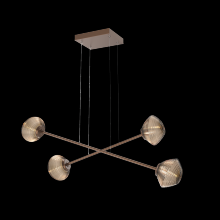 Hammerton PLB0089-M2-BB-B-CA1-L1 - Mesa Double Moda-Burnished Bronze-Bronze Blown Glass-Stainless Cable-LED 2700K