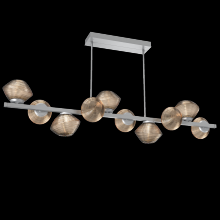 Hammerton PLB0089-T0-CS-B-001-L3 - Mesa 10pc Twisted Branch-Classic Silver-Bronze Blown Glass-Threaded Rod Suspension-LED 3000K