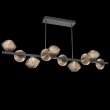 Hammerton PLB0089-T0-GP-B-001-L3 - Mesa 10pc Twisted Branch-Graphite-Bronze Blown Glass-Threaded Rod Suspension-LED 3000K