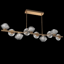 Hammerton PLB0089-T0-NB-S-001-L3 - Mesa 10pc Twisted Branch-Novel Brass-Smoke Blown Glass-Threaded Rod Suspension-LED 3000K