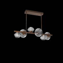 Hammerton PLB0089-T6-BB-S-001-L3 - Mesa 6pc Twisted Branch-Burnished Bronze-Smoke Blown Glass-Threaded Rod Suspension-LED 3000K