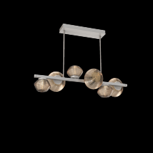 Hammerton PLB0089-T6-BS-B-001-L3 - Mesa 6pc Twisted Branch-Beige Silver-Bronze Blown Glass-Threaded Rod Suspension-LED 3000K