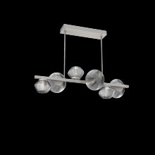 Hammerton PLB0089-T6-BS-S-001-L3 - Mesa 6pc Twisted Branch-Beige Silver-Smoke Blown Glass-Threaded Rod Suspension-LED 3000K