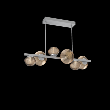 Hammerton PLB0089-T6-CS-B-001-L3 - Mesa 6pc Twisted Branch-Classic Silver-Bronze Blown Glass-Threaded Rod Suspension-LED 3000K