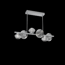 Hammerton PLB0089-T6-CS-S-001-L3 - Mesa 6pc Twisted Branch-Classic Silver-Smoke Blown Glass-Threaded Rod Suspension-LED 3000K