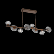 Hammerton PLB0089-T8-BB-S-001-L1 - Mesa 8pc Twisted Branch-Burnished Bronze-Smoke Blown Glass-Threaded Rod Suspension-LED 2700K