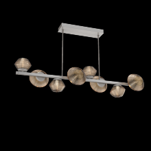 Hammerton PLB0089-T8-BS-B-001-L3 - Mesa 8pc Twisted Branch-Beige Silver-Bronze Blown Glass-Threaded Rod Suspension-LED 3000K