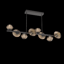 Hammerton PLB0089-T8-GP-B-001-L1 - Mesa 8pc Twisted Branch-Graphite-Bronze Blown Glass-Threaded Rod Suspension-LED 2700K