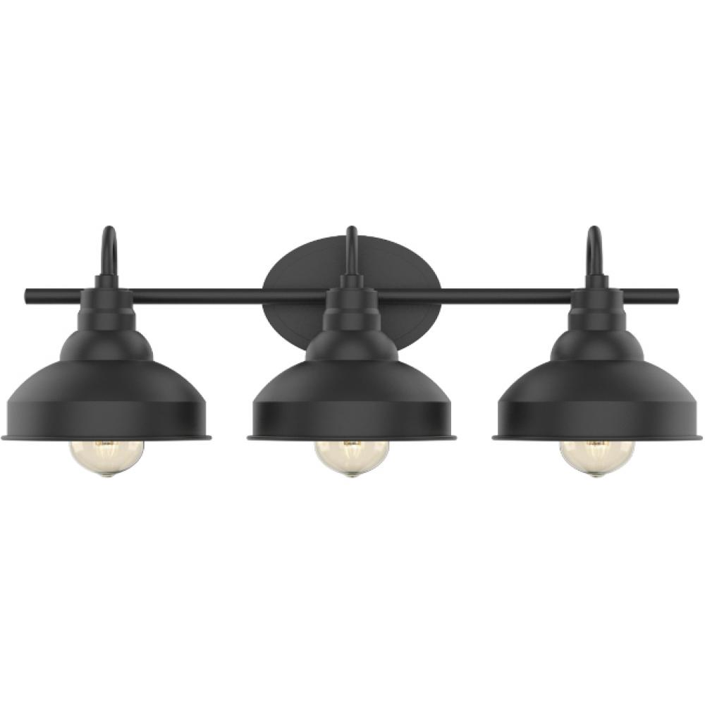 Wilbur 3-Light Black Vanity Light