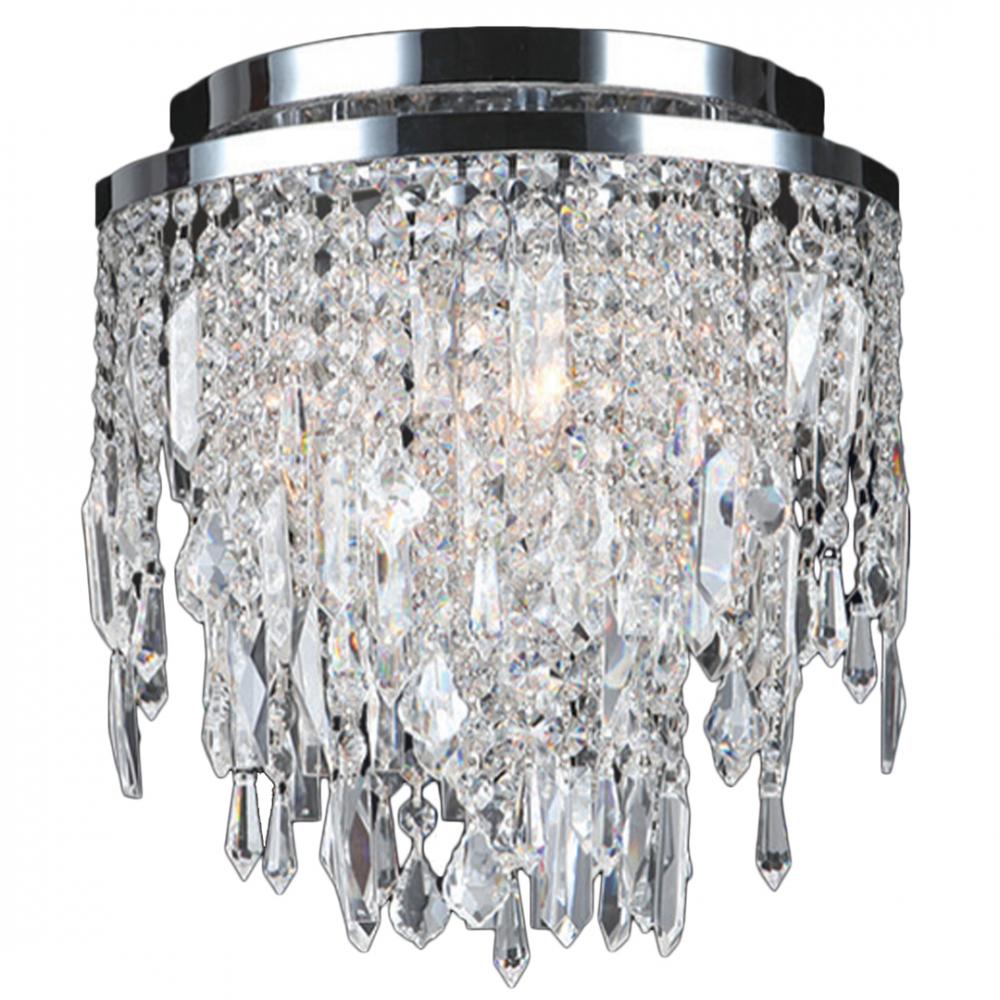 Tempest 4-Light Chrome Finish Crystal Flush Mount Ceiling Light 12 in. Dia x 13 in. H Small